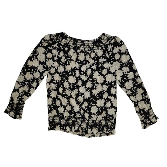 Tory Burch Black & White Floral Print Blouse XS - Picture 2 of 8